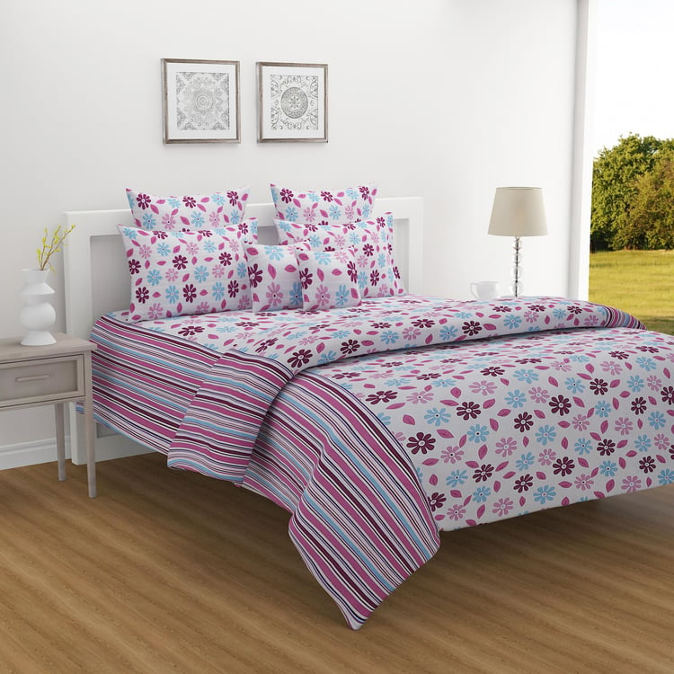 SWAYAM Bold Daisy Delight 160TC Cotton Queen Bedsheet Set