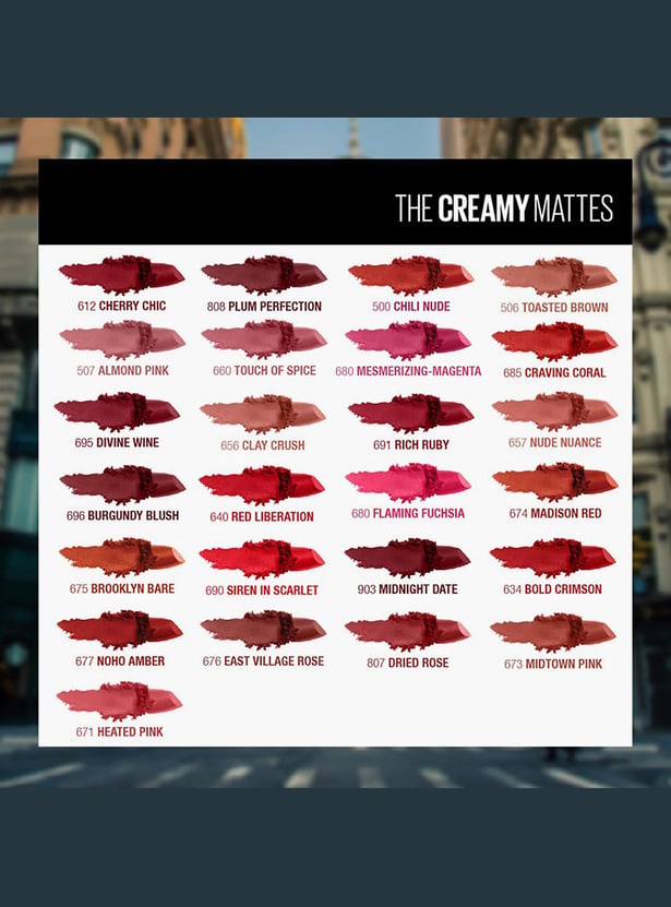 MAYBELLINE New York Color Sensational Creamy Matte Lipstick - Burgundy Blush - 3.9g