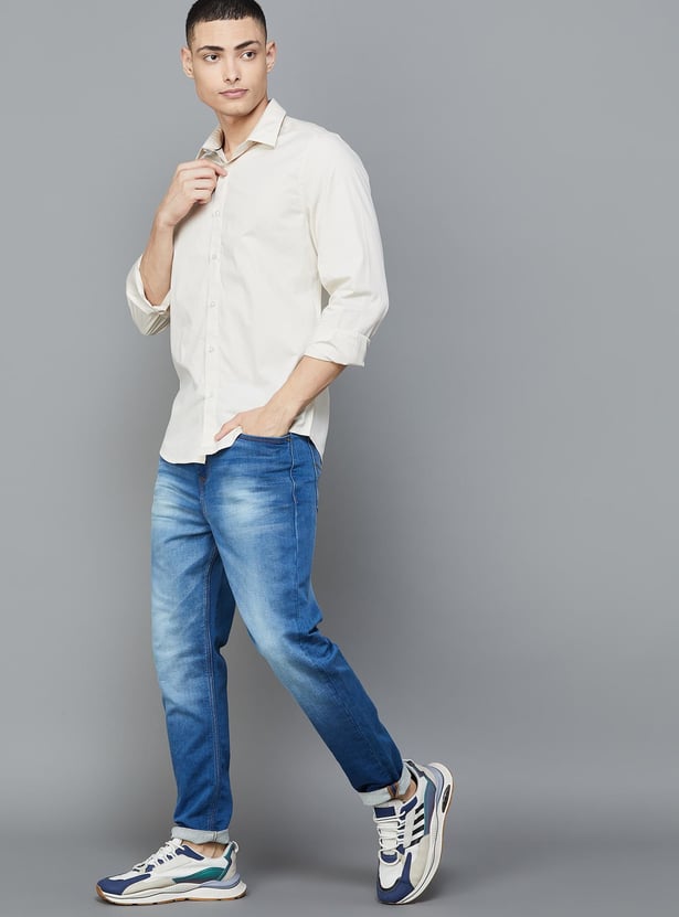 BOSSINI Men Solid Slim Fit Casual Shirt