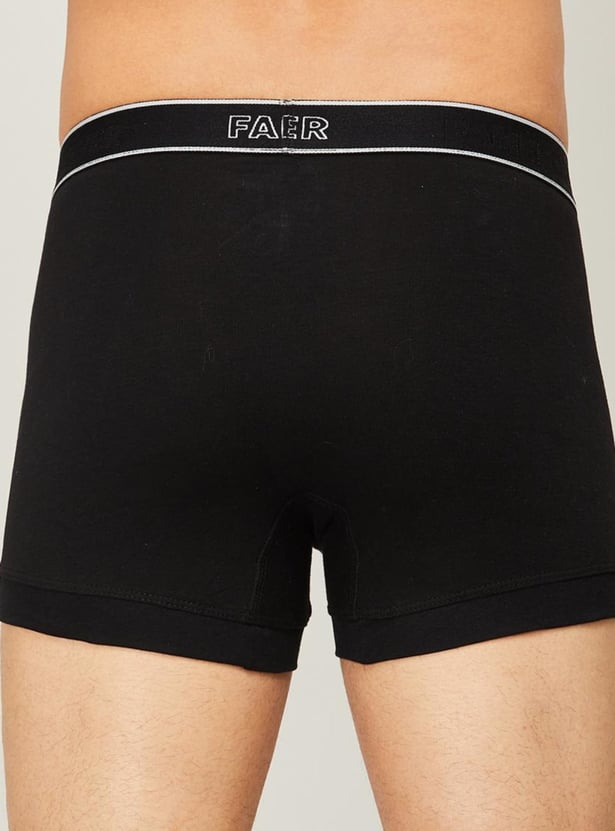 FAME FOREVER Men Solid Elasticated Waist Trunks - Pack of 2