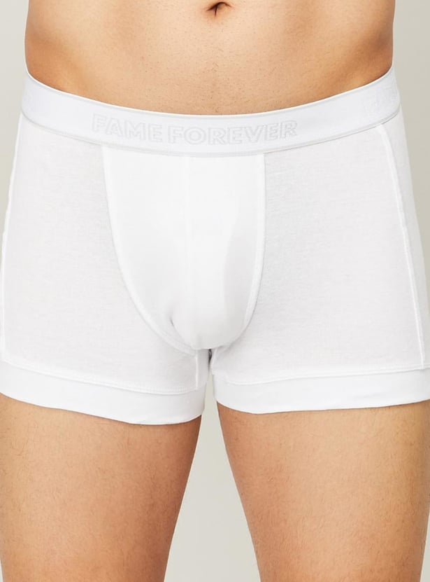 FAME FOREVER Men Solid Elasticated Waist Trunks - Pack of 2