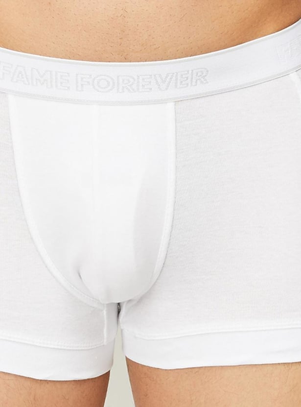 FAME FOREVER Men Solid Elasticated Waist Trunks - Pack of 2