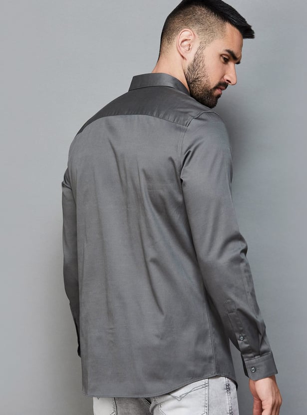 JACK & JONES Men Solid Slim Fit Casual Shirt
