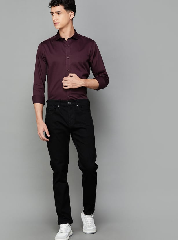 JACK & JONES Men Solid Slim Fit Casual Shirt