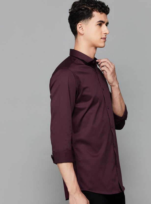 JACK & JONES Men Solid Slim Fit Casual Shirt