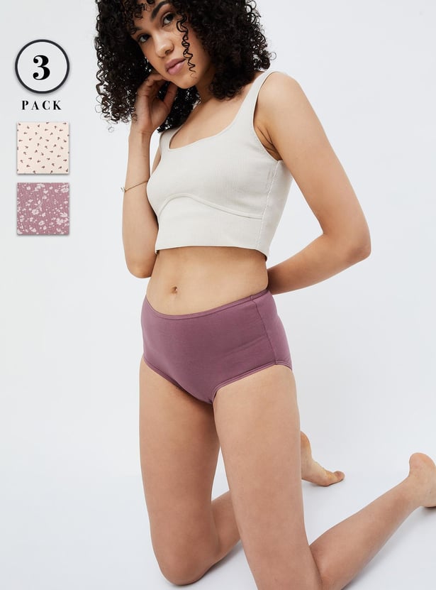 GINGER Printed Hipster Panties - Pack of 3