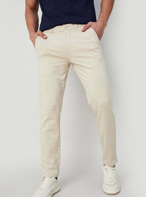 CODE Solid Slim Tapered Trousers