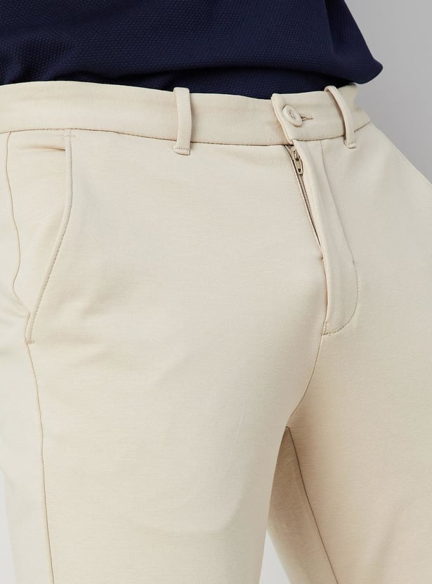 CODE Solid Slim Tapered Trousers