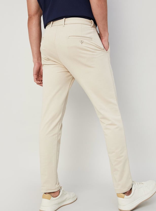 CODE Solid Slim Tapered Trousers