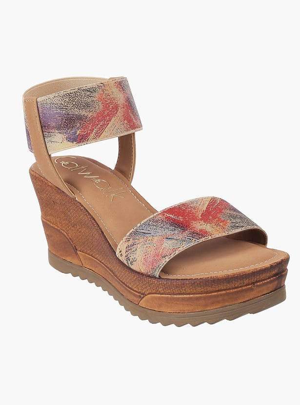 CATWALK Women Printed Ankle Strap Wedges