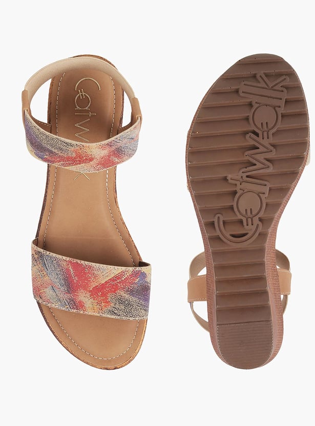 CATWALK Women Printed Ankle Strap Wedges