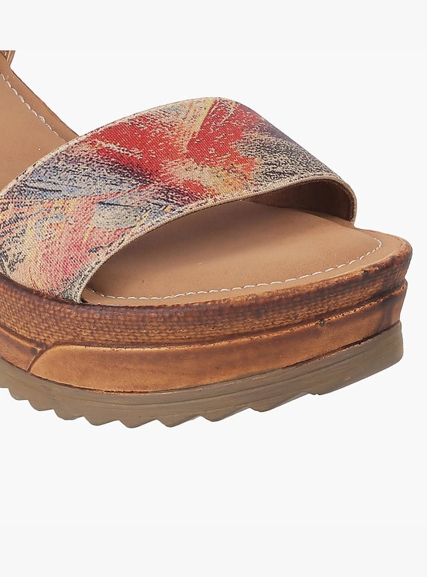 CATWALK Women Printed Ankle Strap Wedges