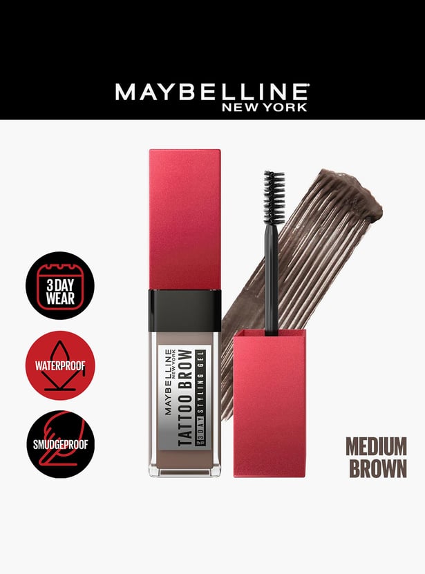 MAYBELLINE NEW YORK Tattoo Brow 3 Day Styling Brow Gel - Medium Brown - 6ml