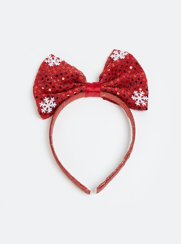 FAME FOREVER Girls Embellished Bow-Detailed Headband