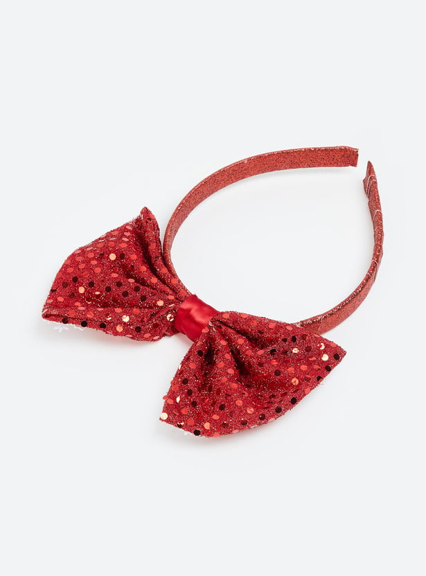 FAME FOREVER Girls Embellished Bow-Detailed Headband