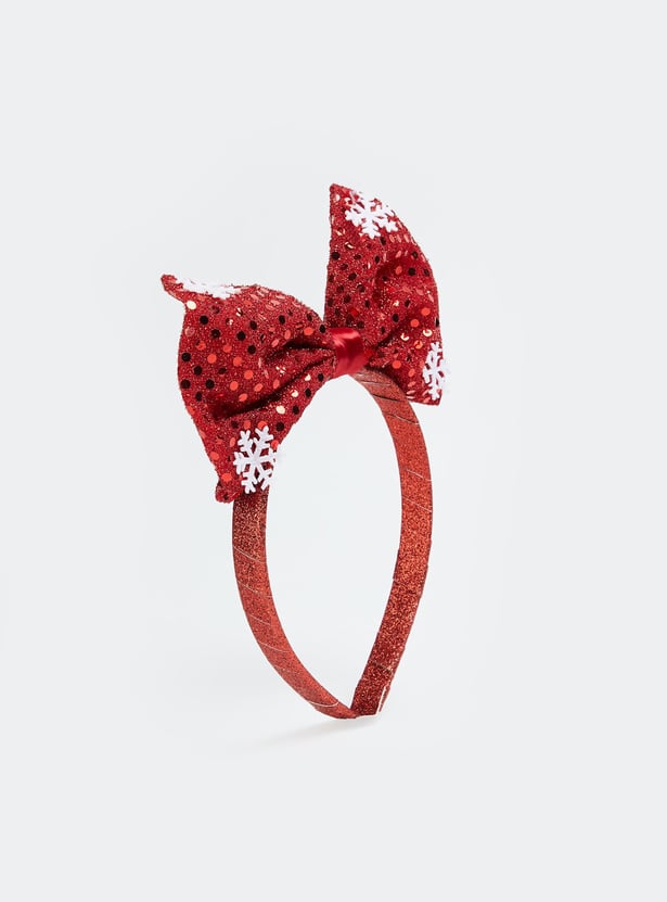 FAME FOREVER Girls Embellished Bow-Detailed Headband