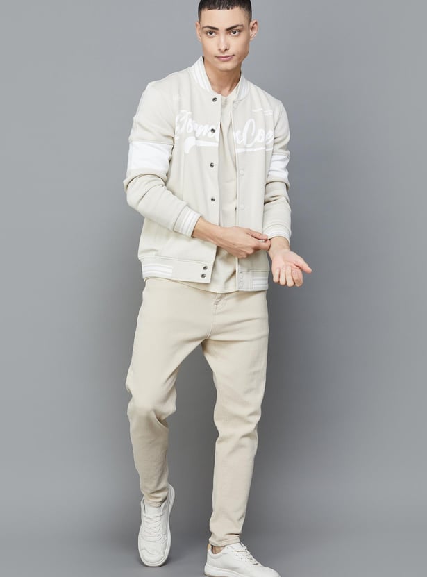FAME FOREVER Men Printed Varsity Jacket