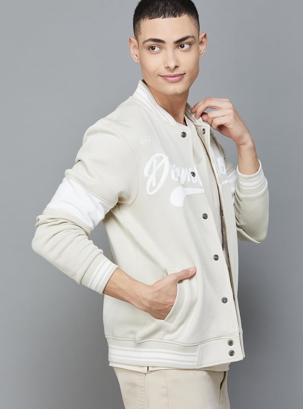 FAME FOREVER Men Printed Varsity Jacket