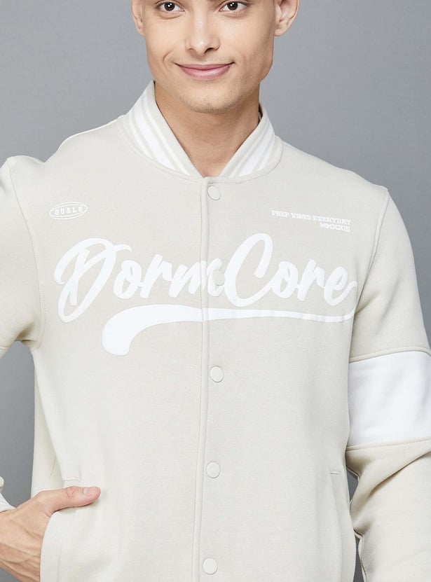 FAME FOREVER Men Printed Varsity Jacket