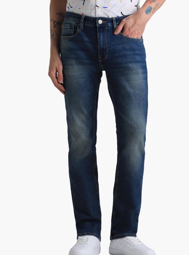 JACK & JONES Men Washed Regular Straight Jeans