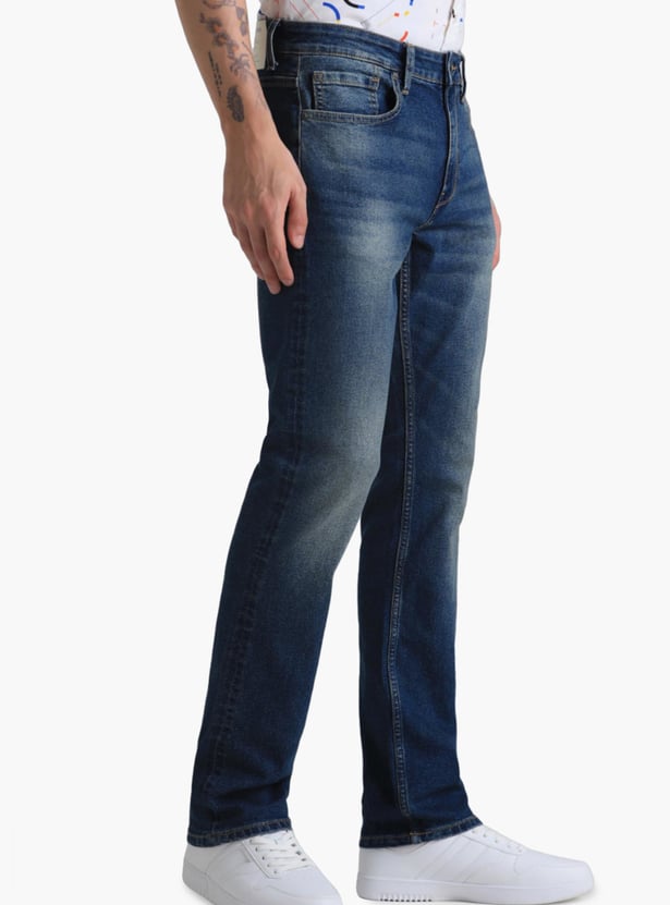 JACK & JONES Men Washed Regular Straight Jeans