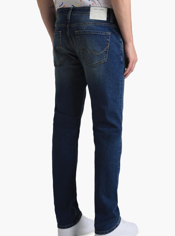 JACK & JONES Men Washed Regular Straight Jeans