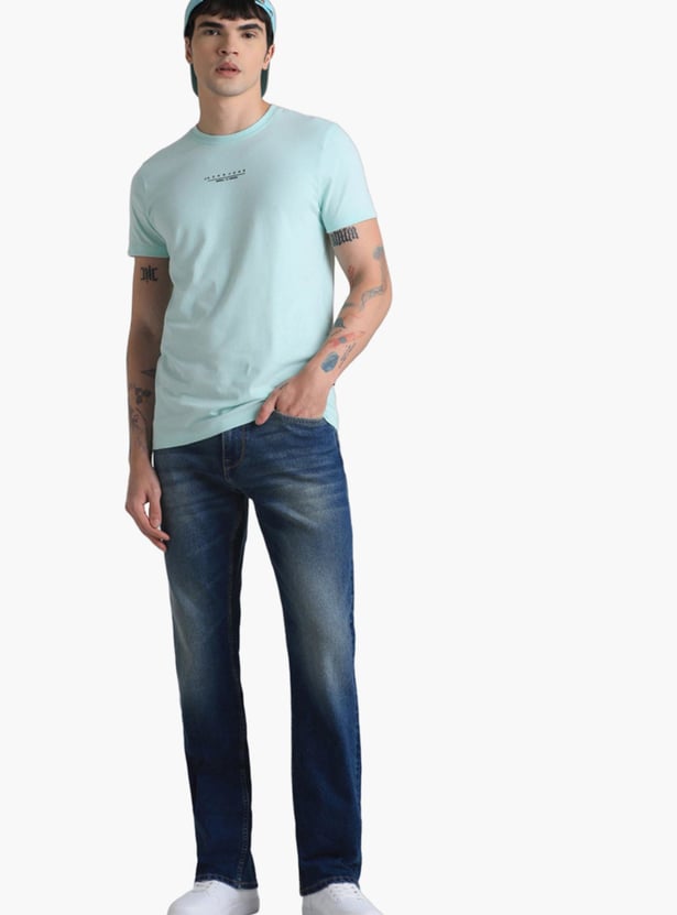 JACK & JONES Men Washed Bootcut Jeans