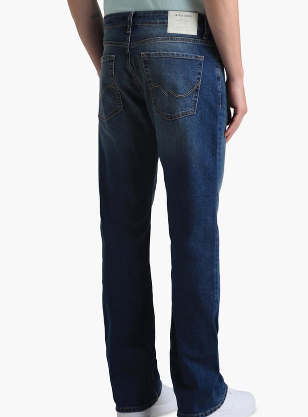 JACK & JONES Men Washed Bootcut Jeans