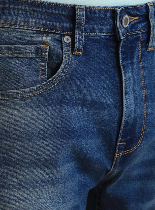 JACK & JONES Men Washed Bootcut Jeans