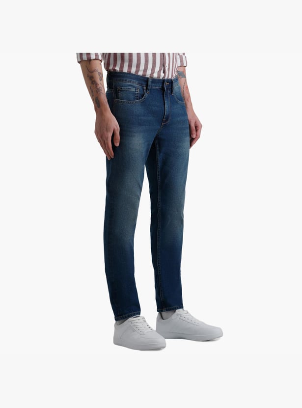 JACK & JONES Men Washed Slim Straight Fit Jeans