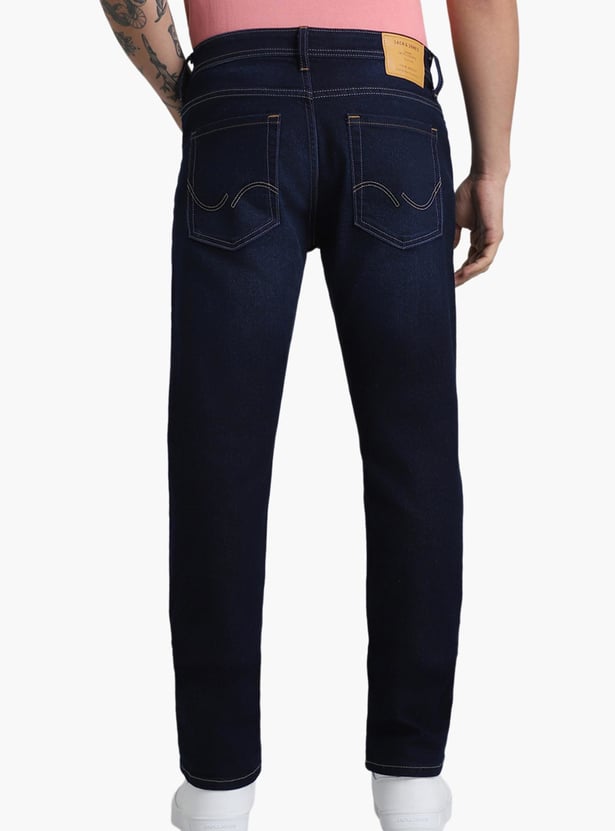 JACK & JONES Men Stonewashed Regular Straight Dark Jeans
