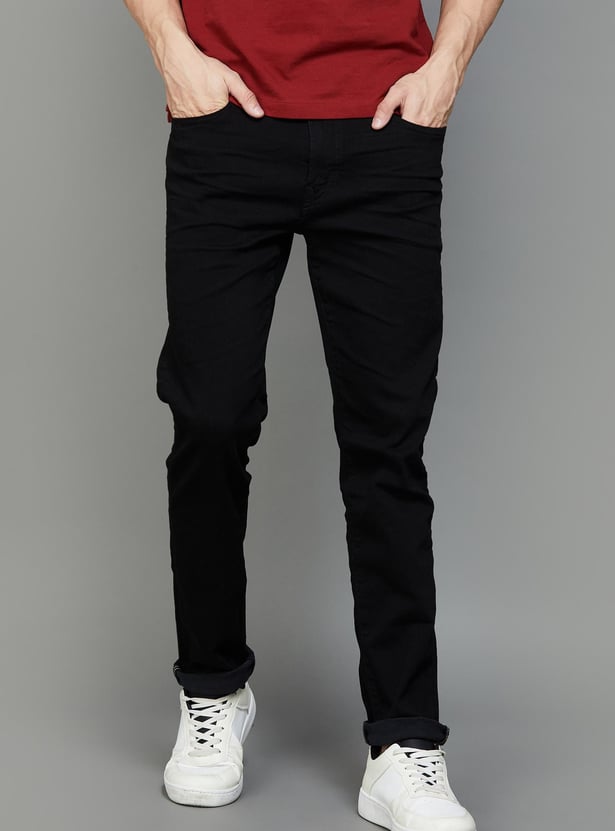 AMERICAN EAGLE Solid Slim Tapered Jeans