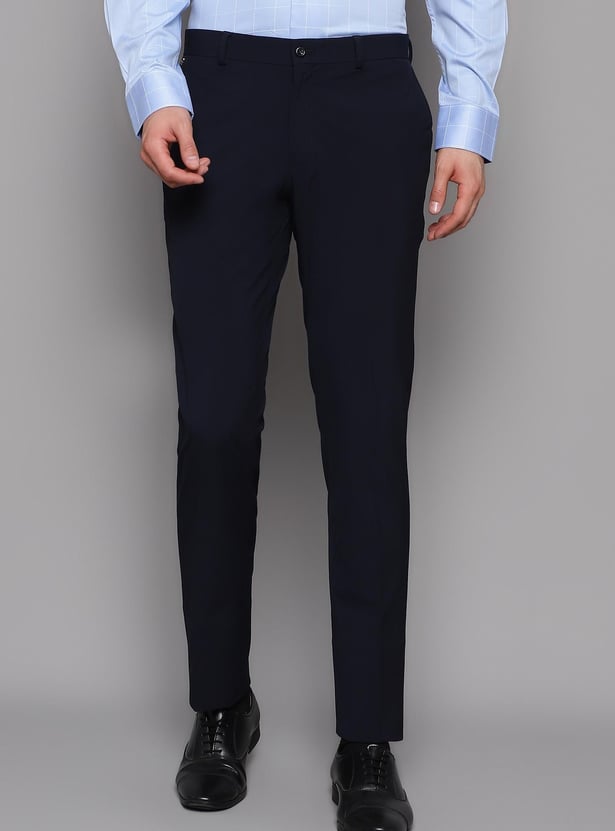 BLACKBERRYS Men Solid Slim Fit Formal Trousers