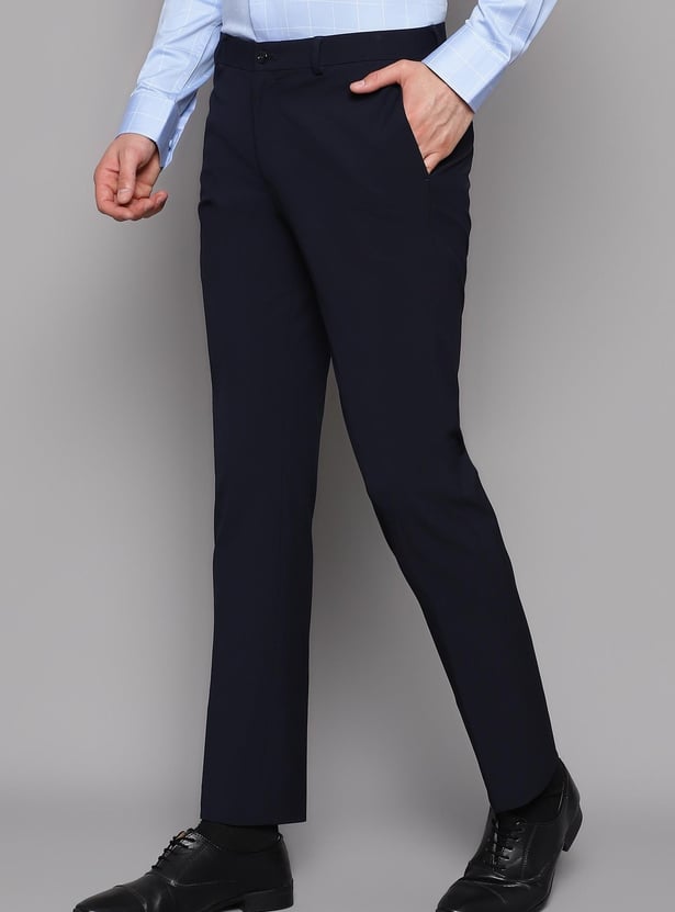 BLACKBERRYS Men Solid Slim Fit Formal Trousers