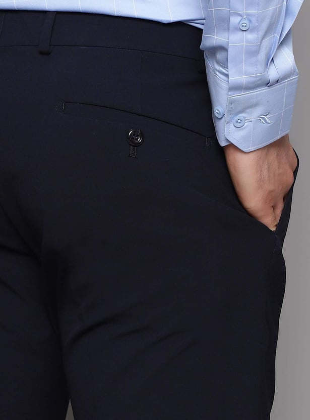 BLACKBERRYS Men Solid Slim Fit Formal Trousers