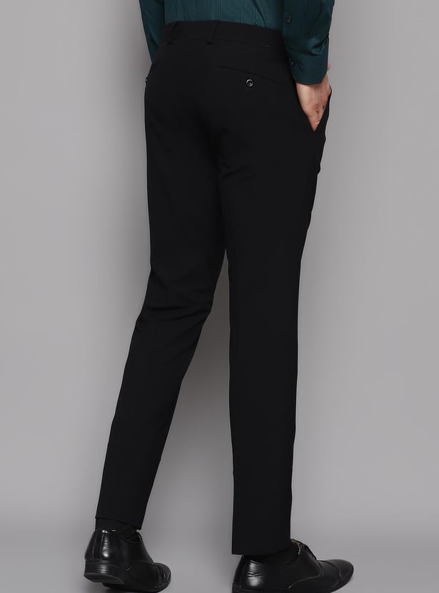 BLACKBERRYS Men Solid Slim Straight Fit Casual Trousers