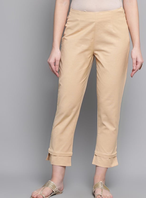 BIBA Women Solid Straight Pants