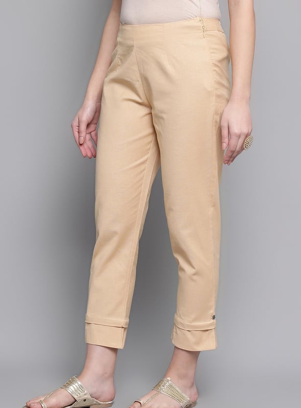 BIBA Women Solid Straight Pants