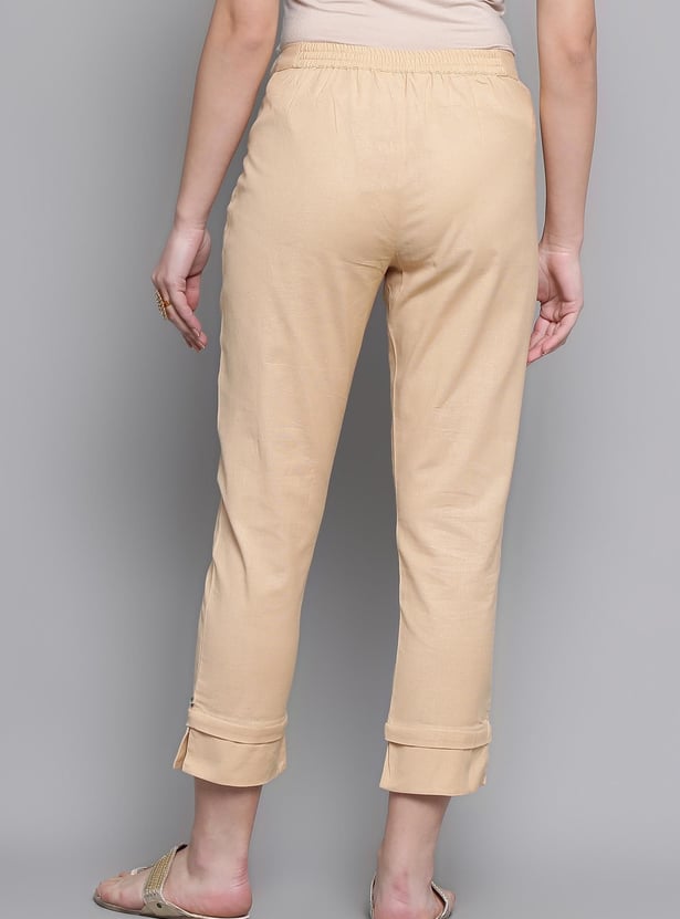 BIBA Women Solid Straight Pants