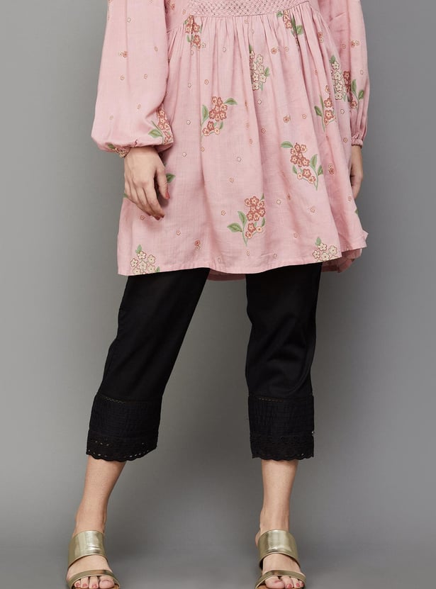 BIBA Women Solid Straight Pant