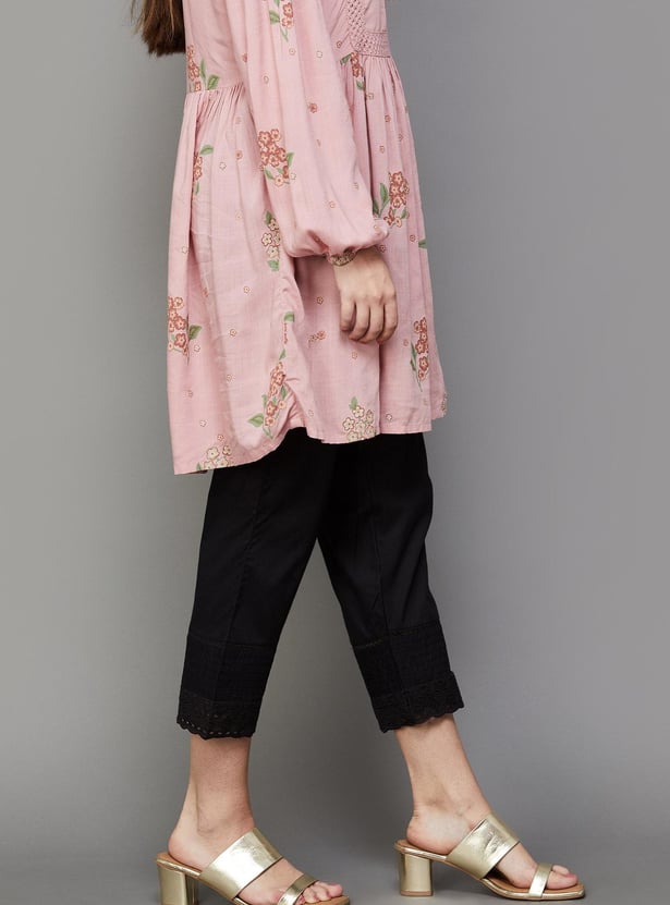 BIBA Women Solid Straight Pant