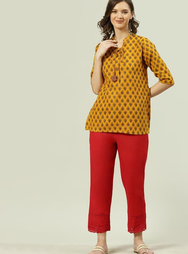 BIBA Women Solid Straight Pant
