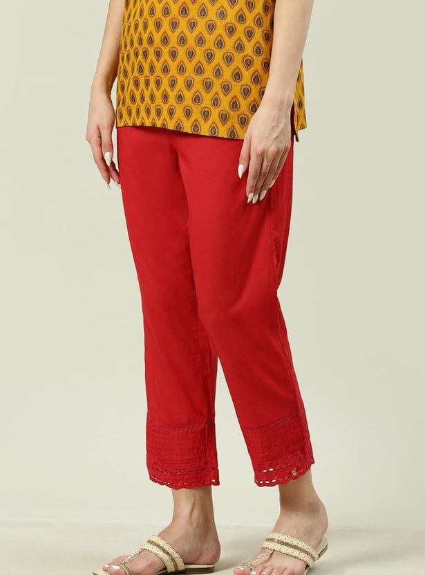 BIBA Women Solid Straight Pant