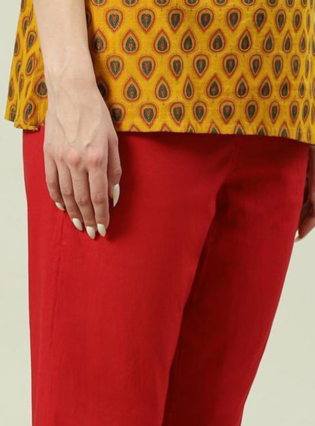 BIBA Women Solid Straight Pant