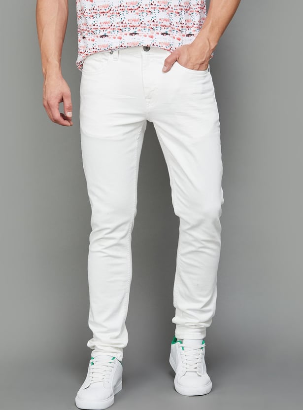 JACK & JONES Men Solid Slim Straight Jeans