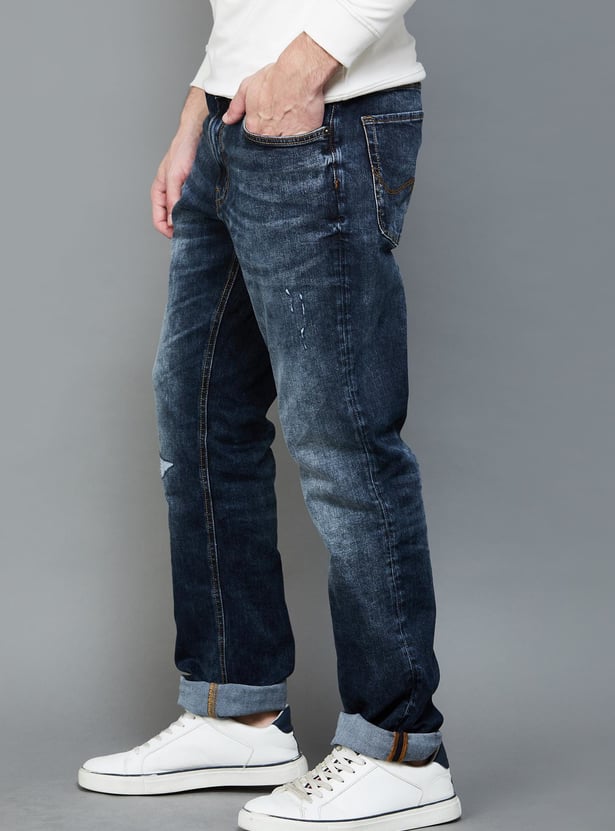 JACK & JONES Men Stonewashed Regular Straight Jeans