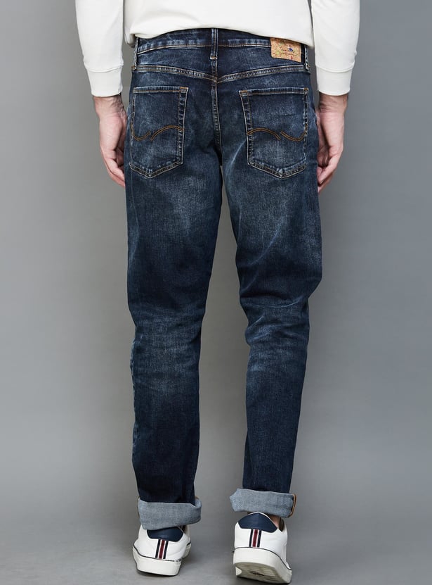 JACK & JONES Men Stonewashed Regular Straight Jeans