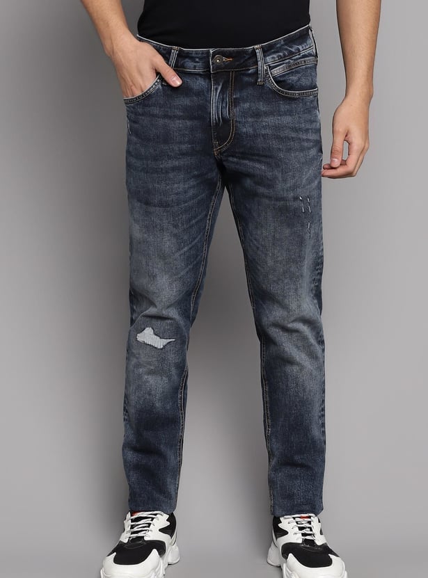 JACK & JONES Men Washed Slim Straight Jeans