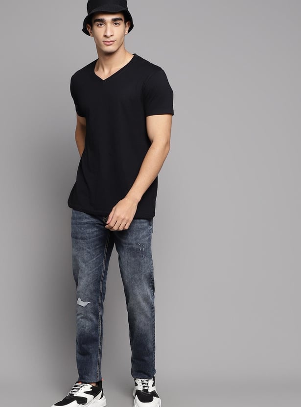 JACK & JONES Men Washed Slim Straight Jeans