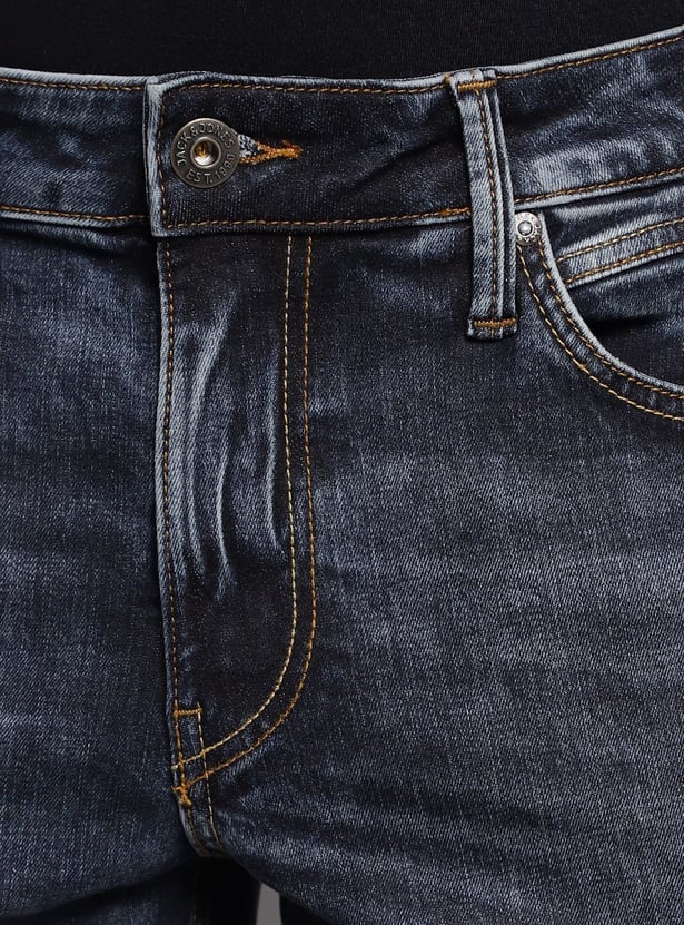 JACK & JONES Men Washed Slim Straight Jeans